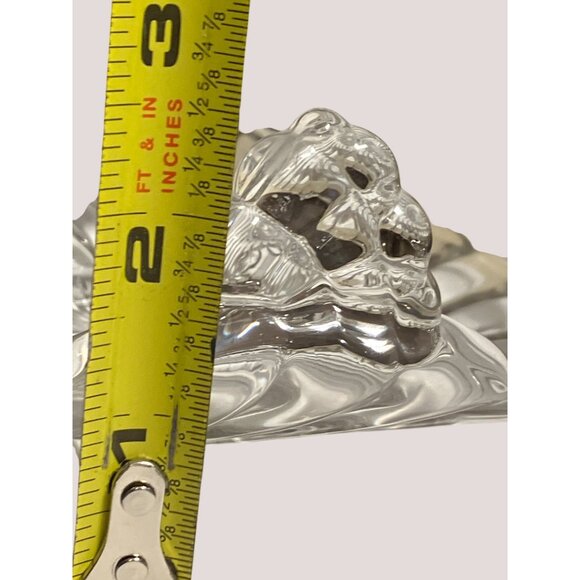 Clear Glass Swirl Pattern Bon Bon Dish With Up Curved Handles, Vintage - Picture 8 of 15